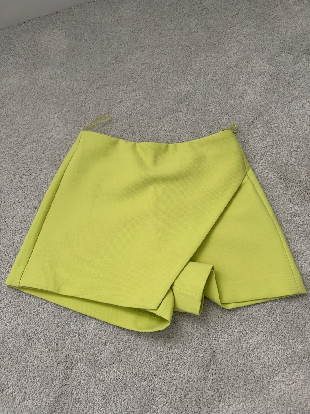 Zara Lime Green Wrap-Style Skort